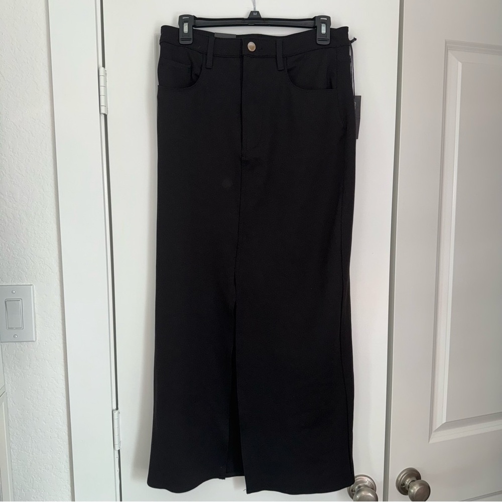 New BLANK NYC 29 Black Pont Front Slit Maxi Skirt Women